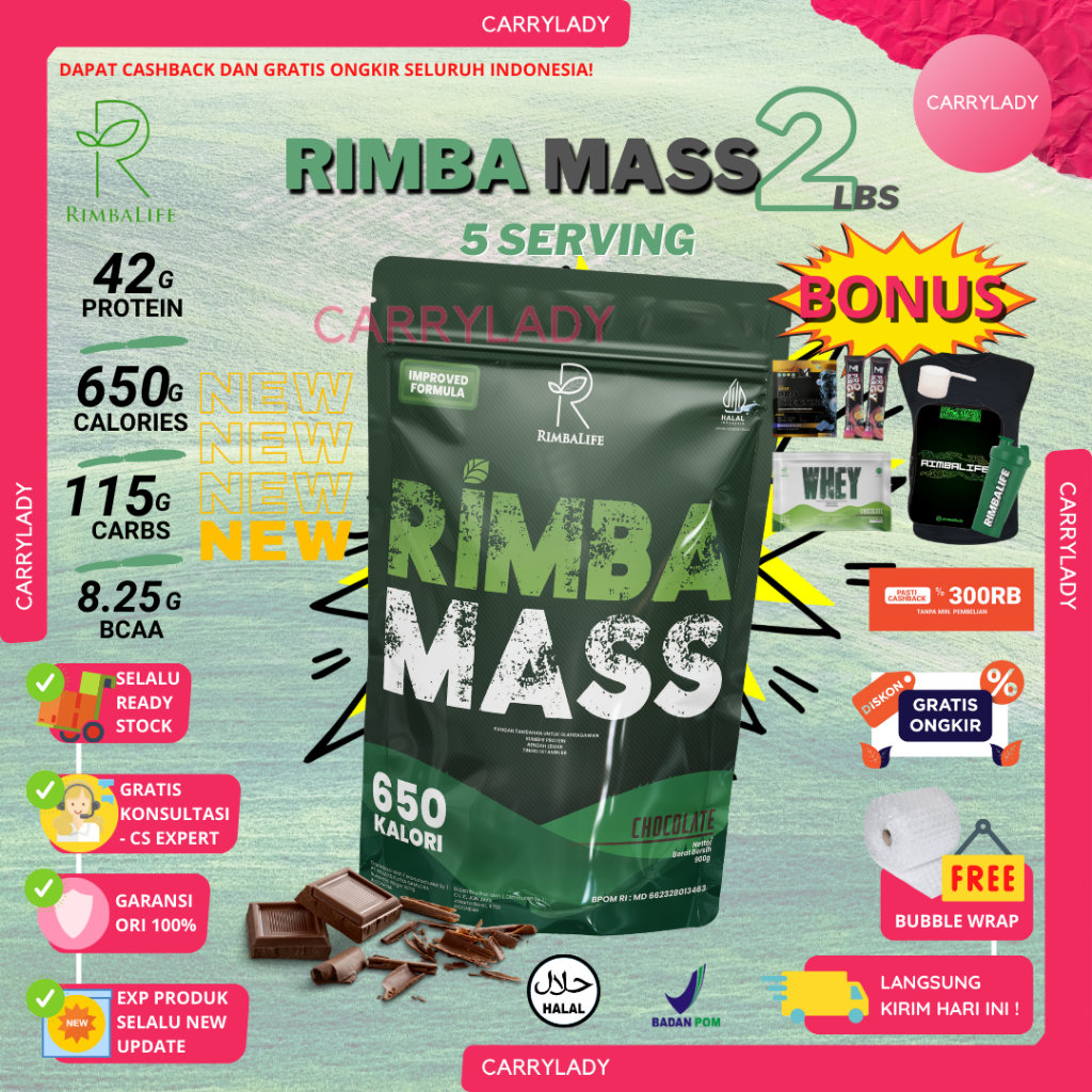 Jual Rimbalife Rimba Mass 2 lbs 900gr 2lbs Rimbamass Penambah Berat
