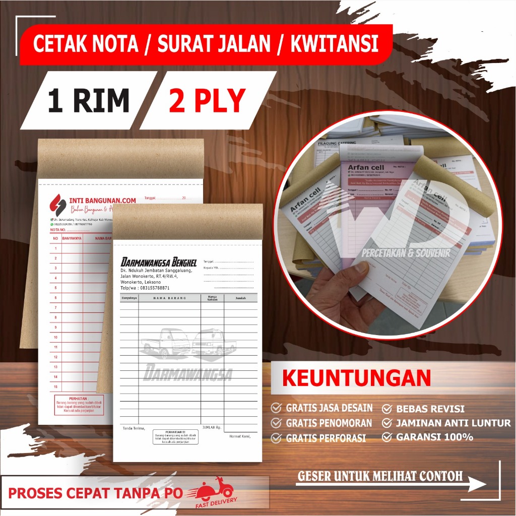 Jual Cetak nota 2 ply 1 rim | Shopee Indonesia