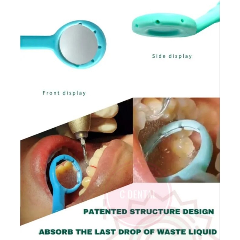 Jual Dental 2in1 HVE Mouth Mirror Kaca Mulut Saliva Suction Holes Sterilizeable Shopee Indonesia