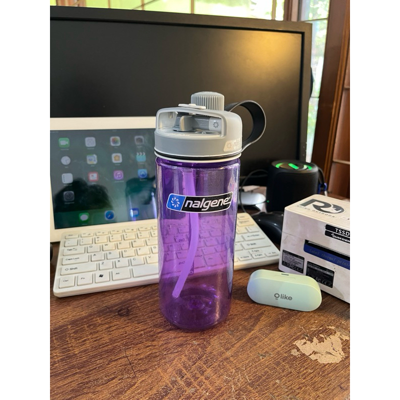 Nalgene Trinkflasche MultiDrink 0,65 L – Mit Trinkhalm & 2 Verschlussarten, BPA-frei, Spülmaschinengeeignet