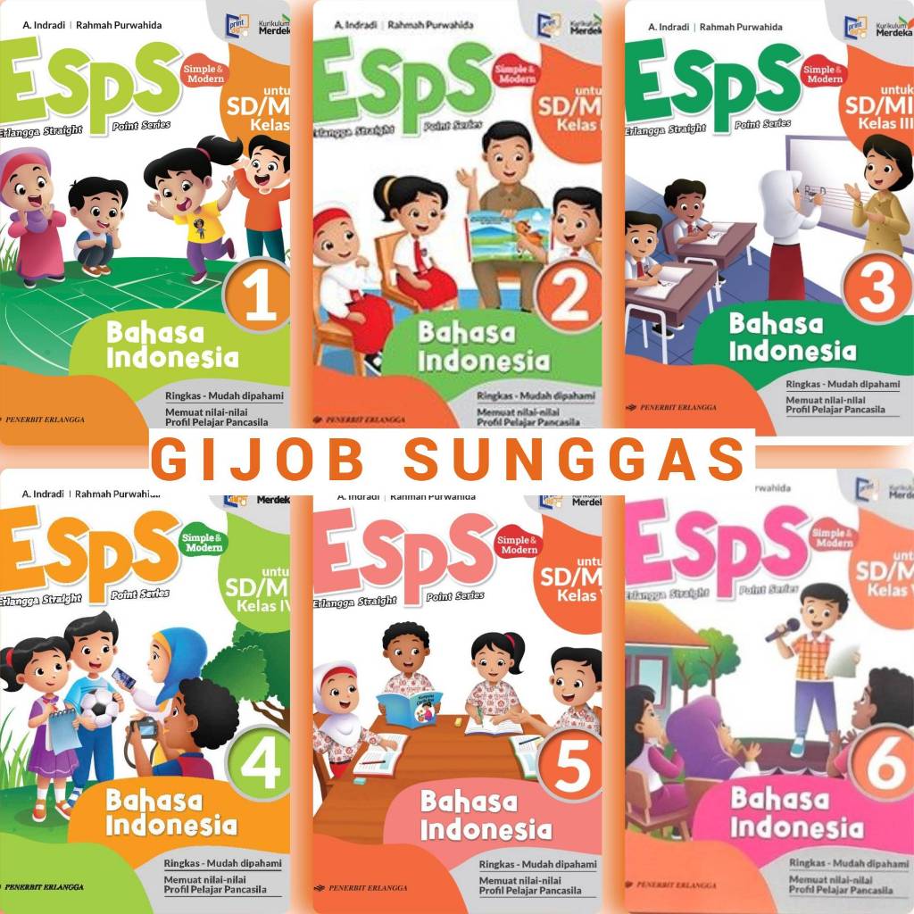 Jual Esps B Indonesia SD Kelas 1 2 3 4 5 6 - Kurikulum Merdeka Erlangga ...