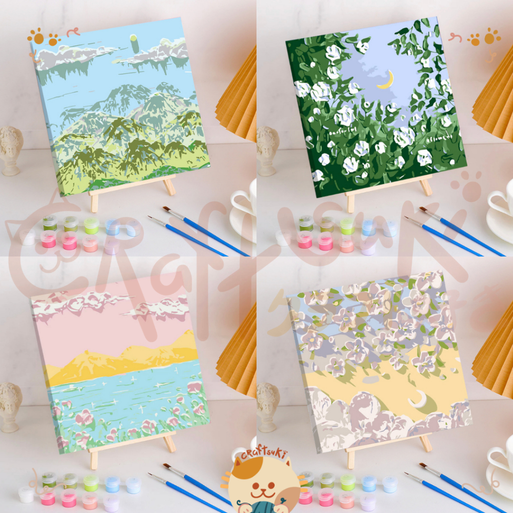 Jual Paint By Number 20x20 CM AESTHETIC Series DIY Painting Kit With