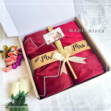 Hampers Wedding Baju Tidur Satin Couple Hadiah Pernikahan Setelan Piyama Pria Dan Lingerie