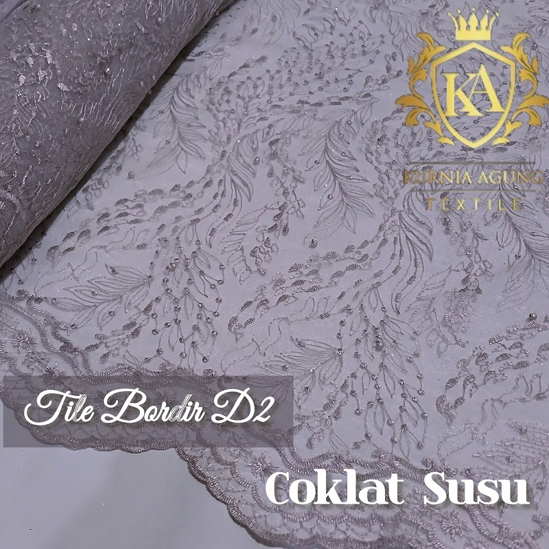 Jual Brukat Tile Motif Salur Daun warna Dusty Pink Bahan Kebaya/Seragam ...