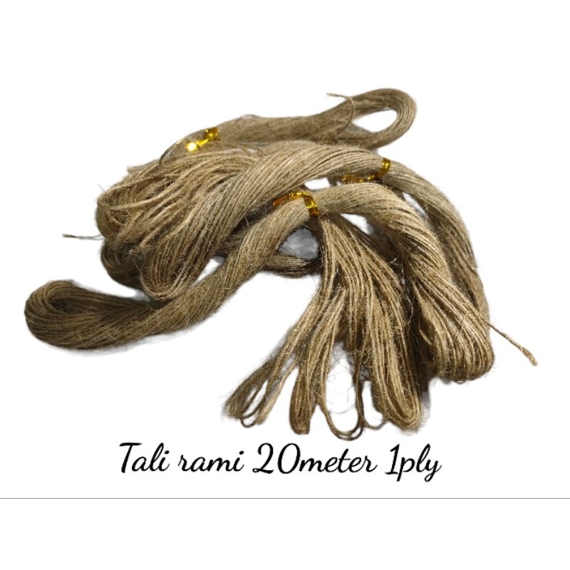 Jual Tali rami Tali Goni Hemp rope Murah 1ply 20meter / Tali Rami craft ...