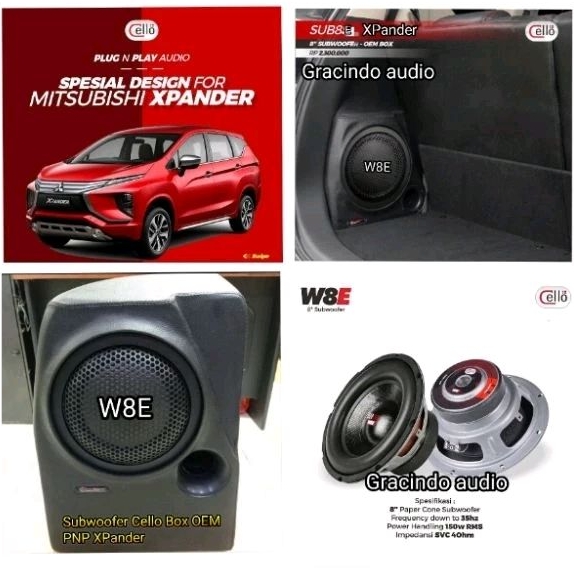 Jual Subwoofer Cello 8inch Pasive plus Box PNP OEM Mitsubishi XPander