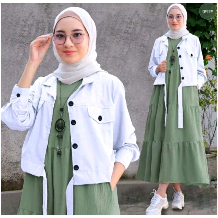 Jual New Varian Gamis Set Rompi Dan Terlaris Valen Set Gamis+Rompi ...