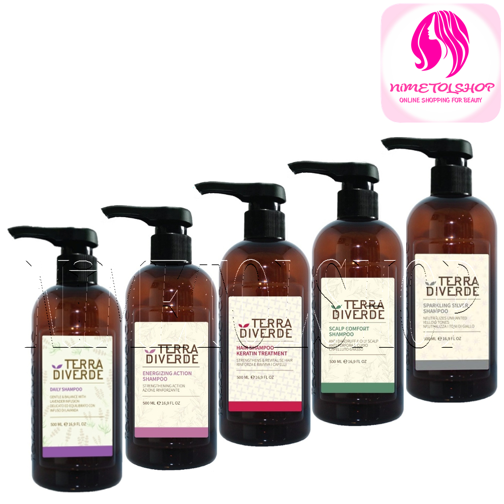 SINERGIA Terra Diverde Shampoo 500ml Daily Platinum Silver Keratin Energizing Comfrot Sparkling