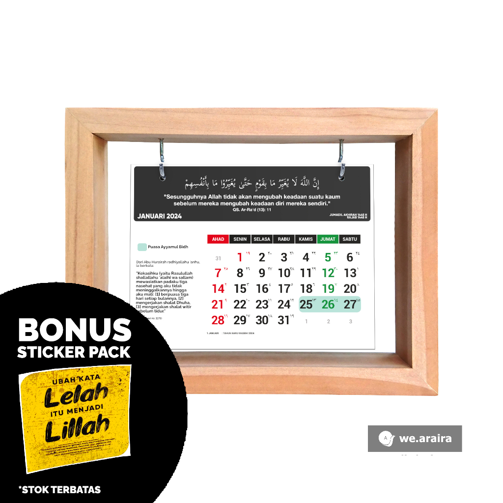 Jual Kalender Kece - Motivasi Pengingat Diri Hiasan Dinding Wall Decor