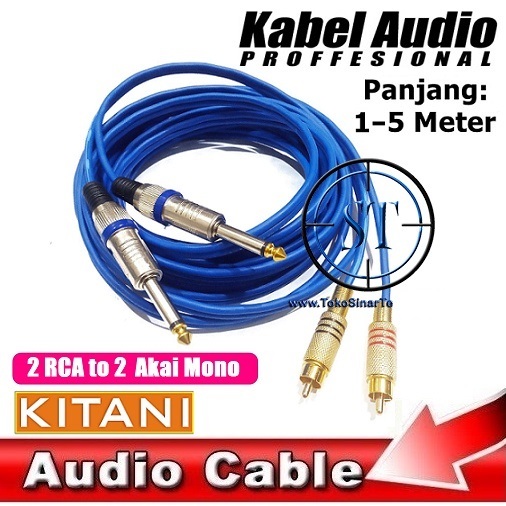 Jual Kabel Audio Mic Jack Akai Mono Mm Akai To Rca Dual