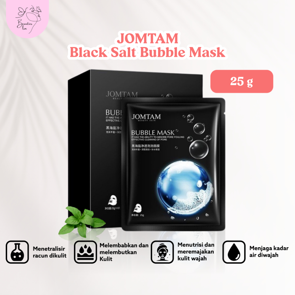 Jual JOMTAM Black Sea Salt Bubble Mask c51 Masker Wajah Gelembung Garam ...