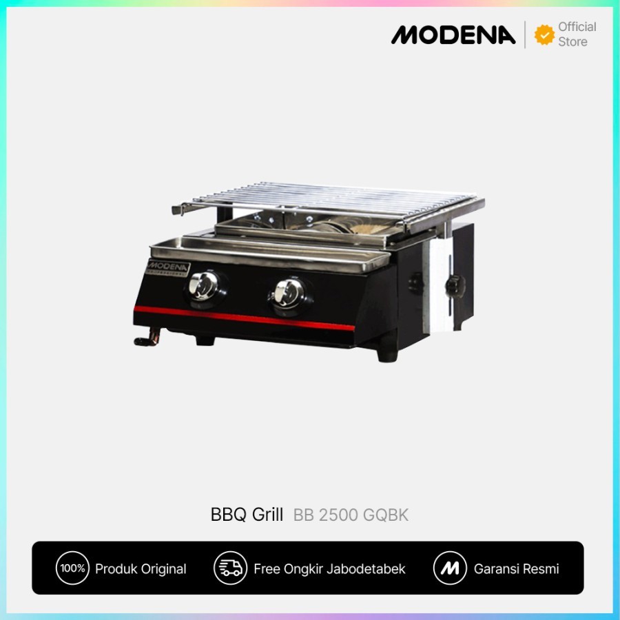 Jual MODENA Professional Gas BBQ Burner 2 Burner Quartz - BB 2500 GQBK ...