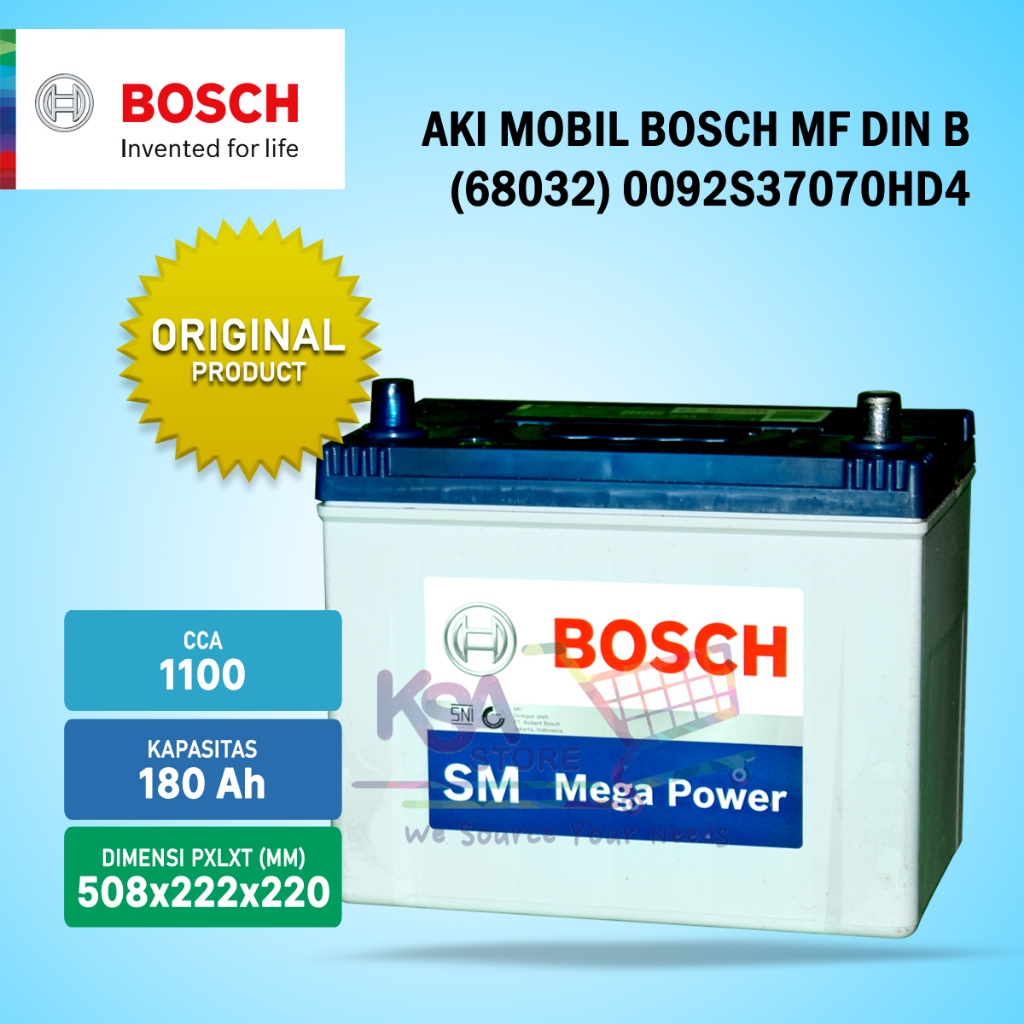 Jual Aki Mobil BOSCH MF DIN B (68032) 0092S37070HD4 | Shopee Indonesia