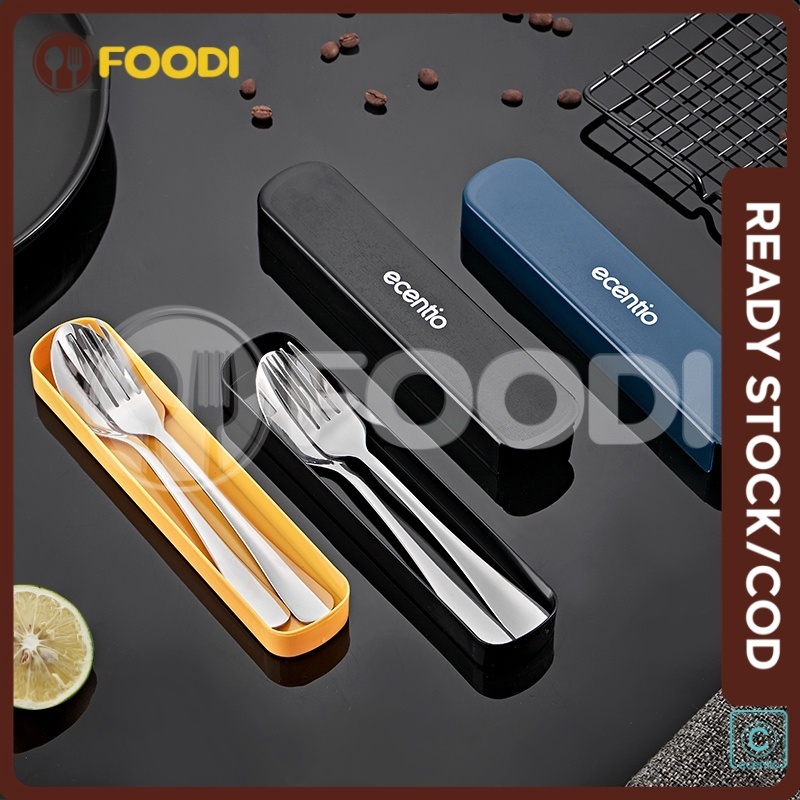 Jual Ecentio Foodi Pcs Sendok Makan Stainless Steel Dengan Kotak Berbahan Stainless Steel