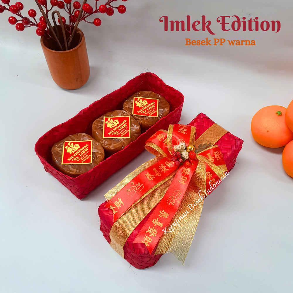 Jual Spesial Box Hampers Edisi Imlek Cny Sincia Besek Pp Warna Pita Kue Keranjang Permen