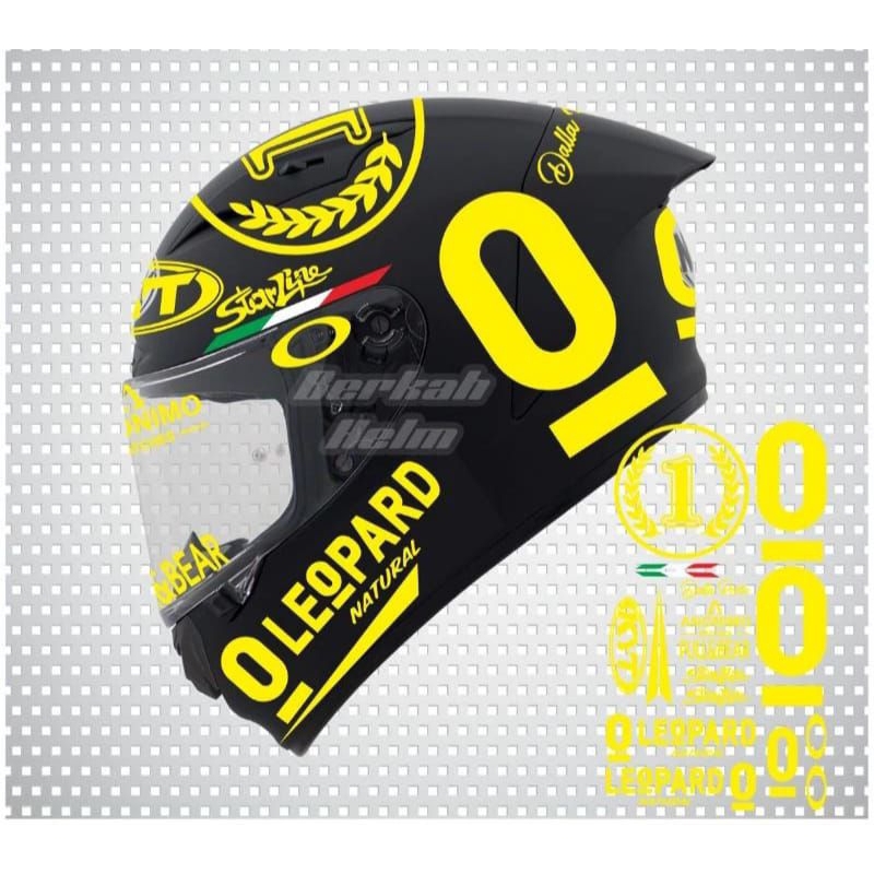 Jual stiker helm leopard kuning full set cutting sticker | Shopee Indonesia