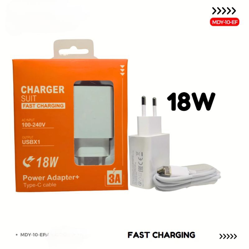 CHARGER XIAOMI MDY-10-EF FAST CHARGE 18W KABEL TYPE C FOR XIAOMI REDMI NOTE  REDMI NOTE PRO REDMI NOTE