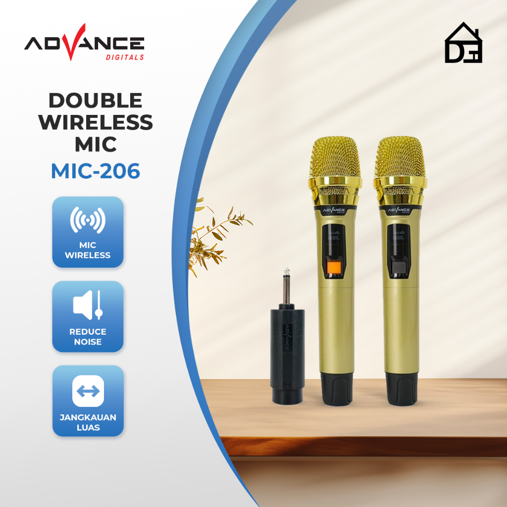 Jual Advance MIC206 Professional Wireless Microphone Duet Mikrofon