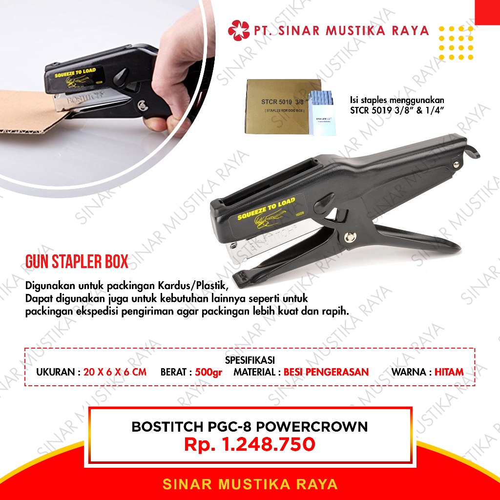 Jual Bostitch P6C8 Powercrown Gun Stapler Box Doc Packingan Kardus