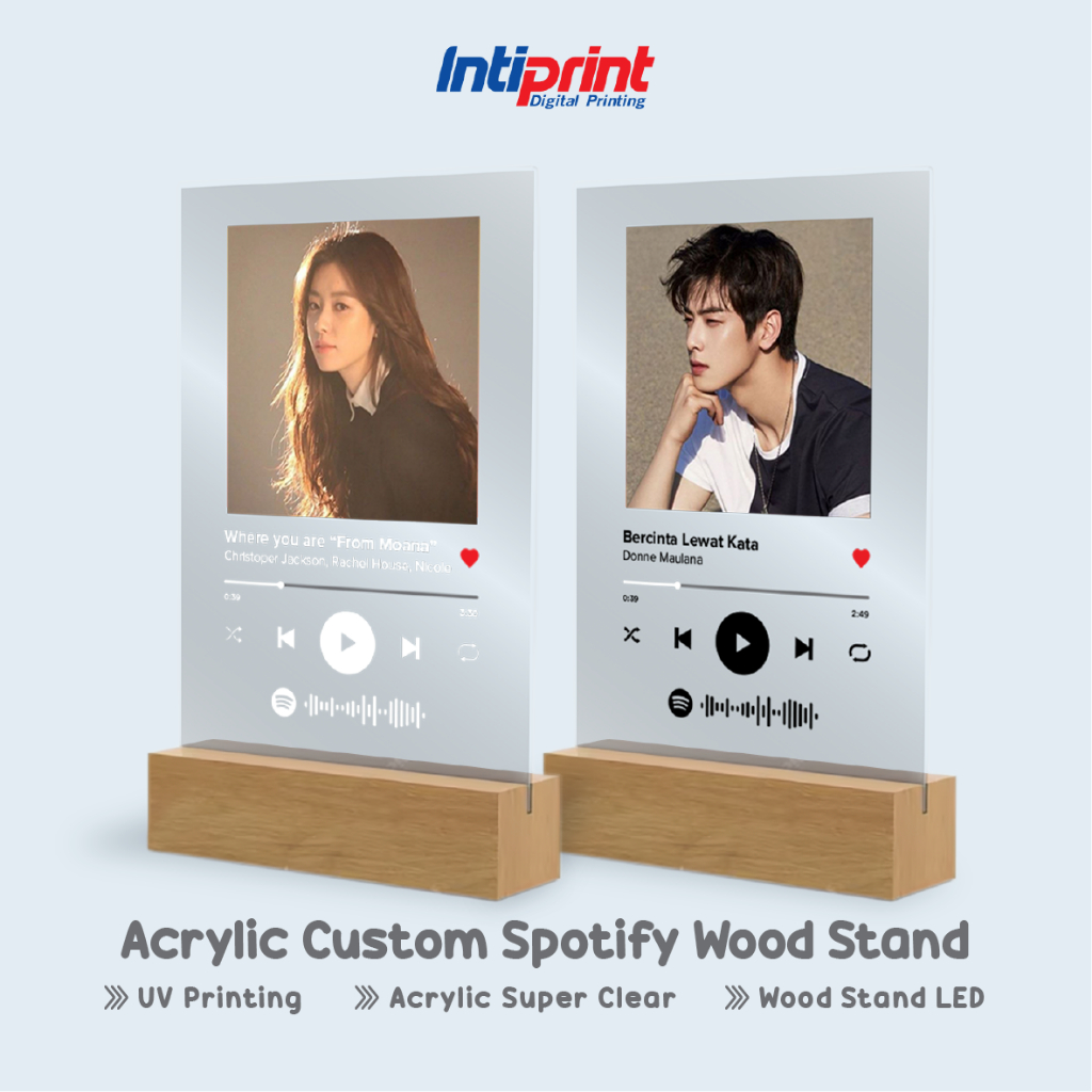Jual Custom Acrylic Spotify Art + Stand Kayu / Akrilik Spotify ...