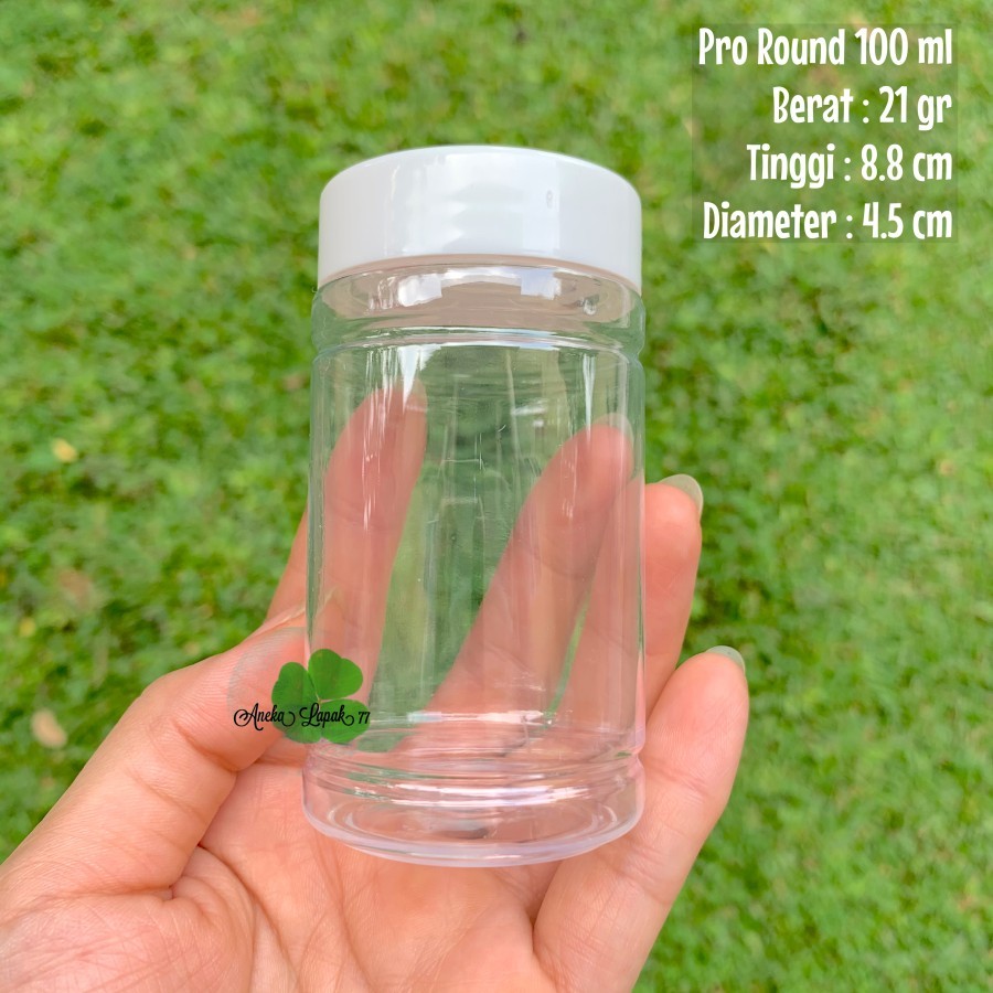 Jual Botol toples PRO ROUND 100 ml botol lada bubuk botol plastik 100 ...