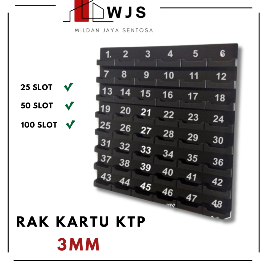 Jual WJS - Rak Kartu KTP Akrilik Tebal 3mm – Tempat Penyimpanan ID Card ...