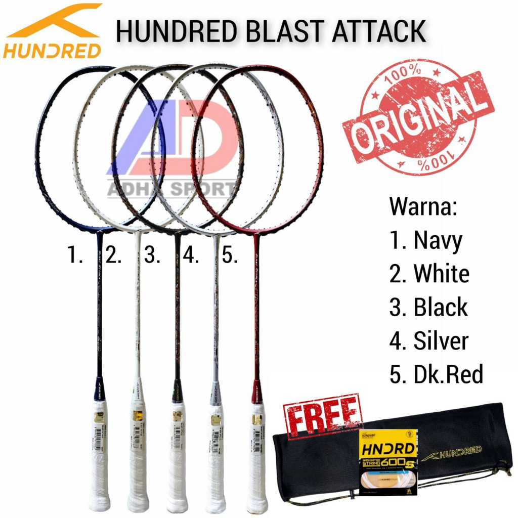 Jual Raket Badminton Hundred BLAST Attack Raket Bulutangkis Original ...