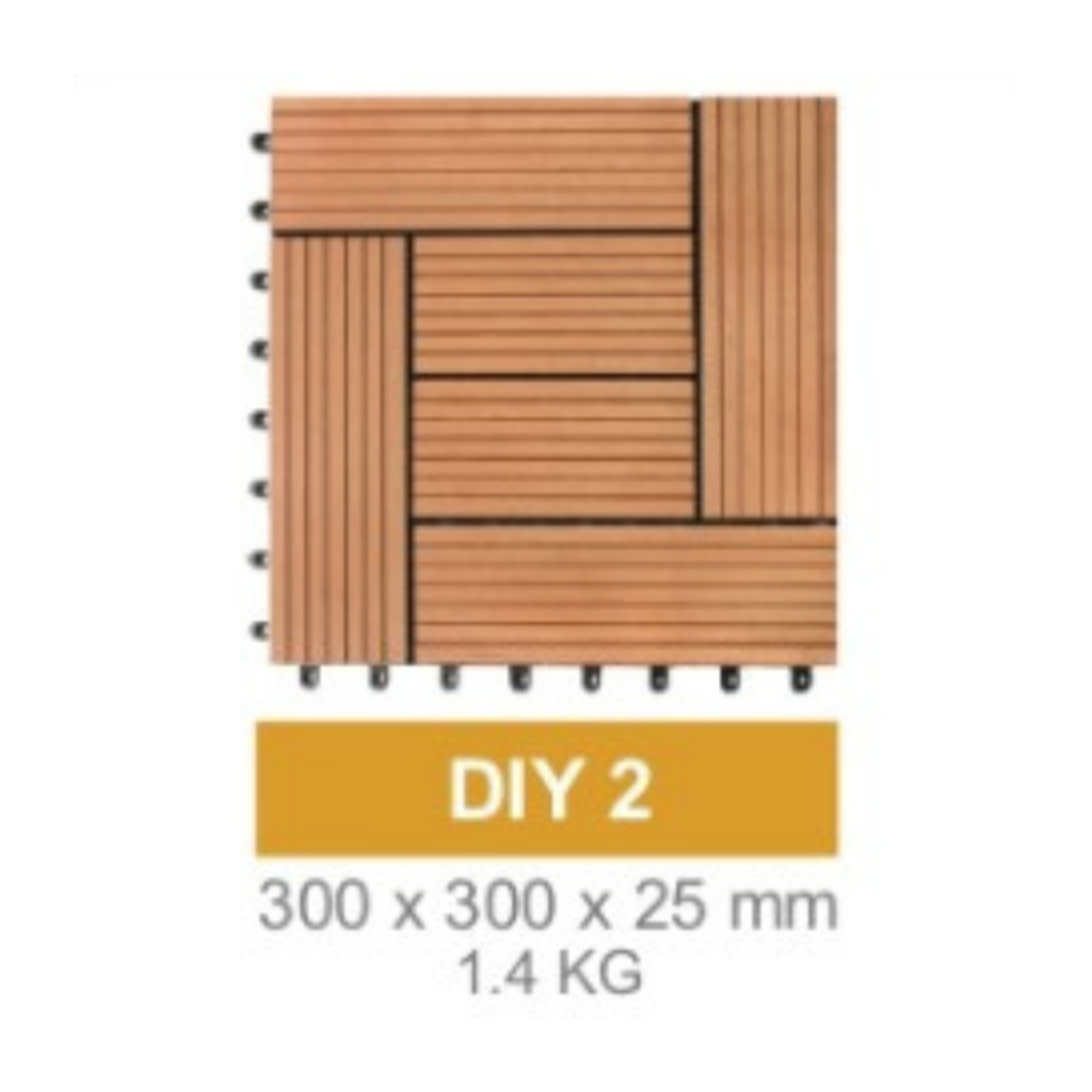 Jual Decking Tile Lantai Kayu WPC Kode DIY 2 Bongkar Pasang 30cm x 30cm ...