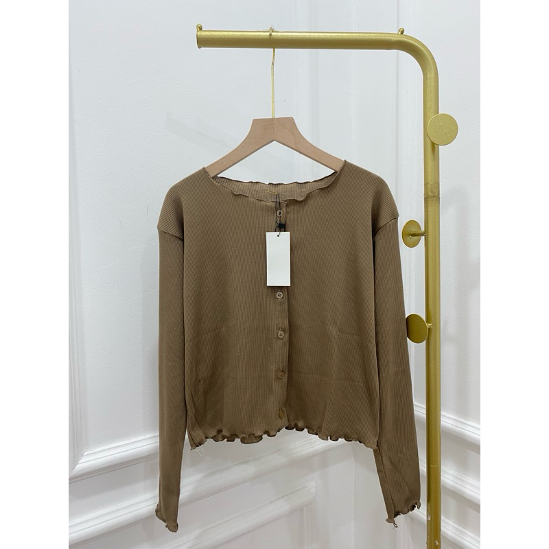 Jual CARDIGAN CROP RAJUT KOREAN OOTD MODEL KANCING RIB MODELLANO ...