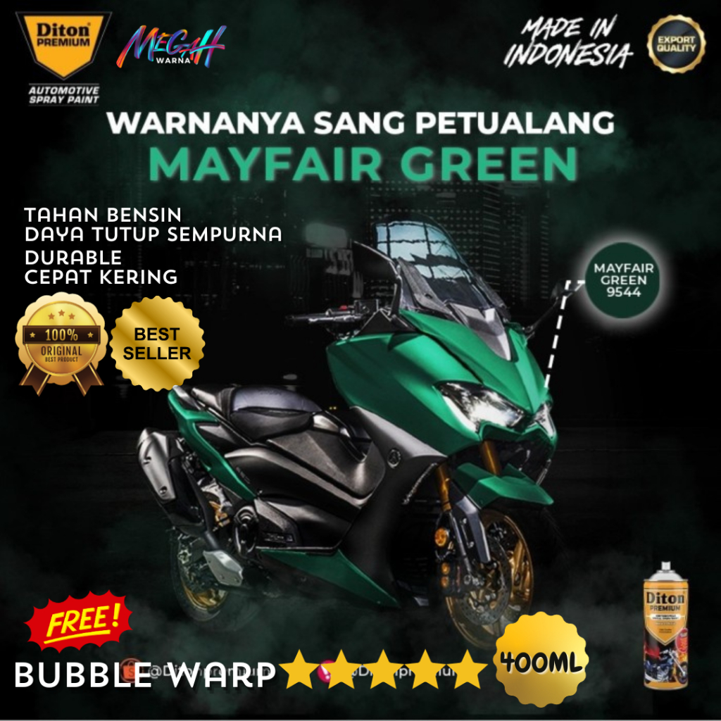 Jual Metallic Pearl Mayfair Green Cat Semprot Pylox Pilok