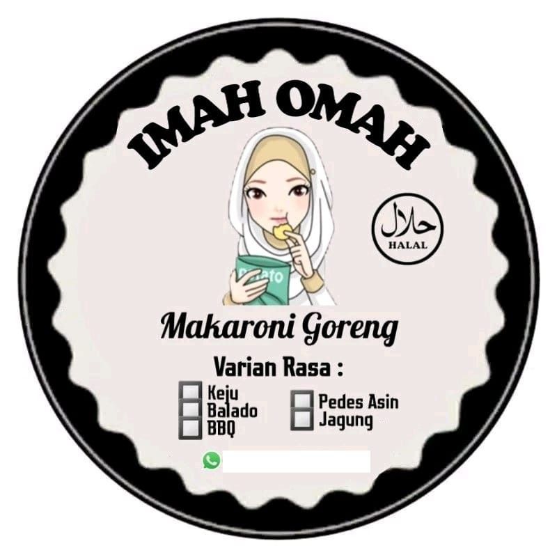 Jual Stiker Produk Kemasan Makaroni Jajanan Snack Minimal Order