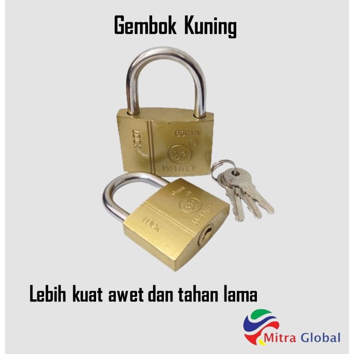 Jual Gembok Kuning Besar Anti Rust Anti Maling Anti Cut / Gembok Pintu ...