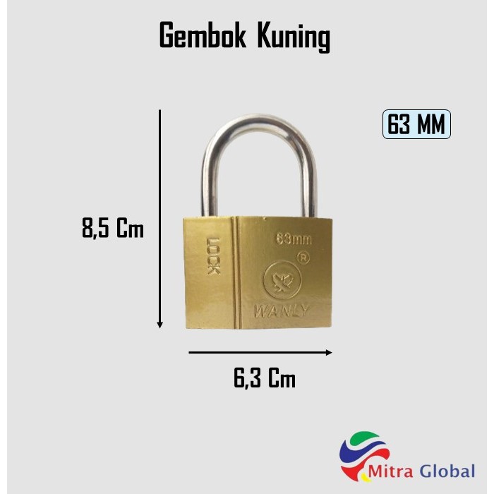 Jual Gembok Kuning Besar Anti Rust Anti Maling Anti Cut / Gembok Pintu ...