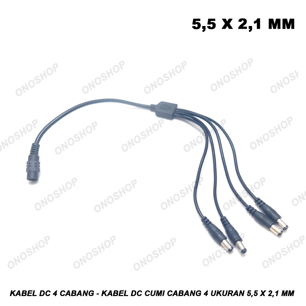 Jual Kabel DC 4 Cabang - Kabel DC Cumi Cabang 4 Ukuran 5,5 x 2,1 mm ...