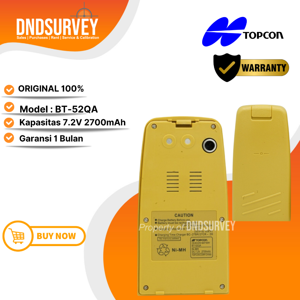 Jual BATTERY BT 52QA BATTERY TOTAL STATIOrBATERAI TOTAL STATION TOPCON