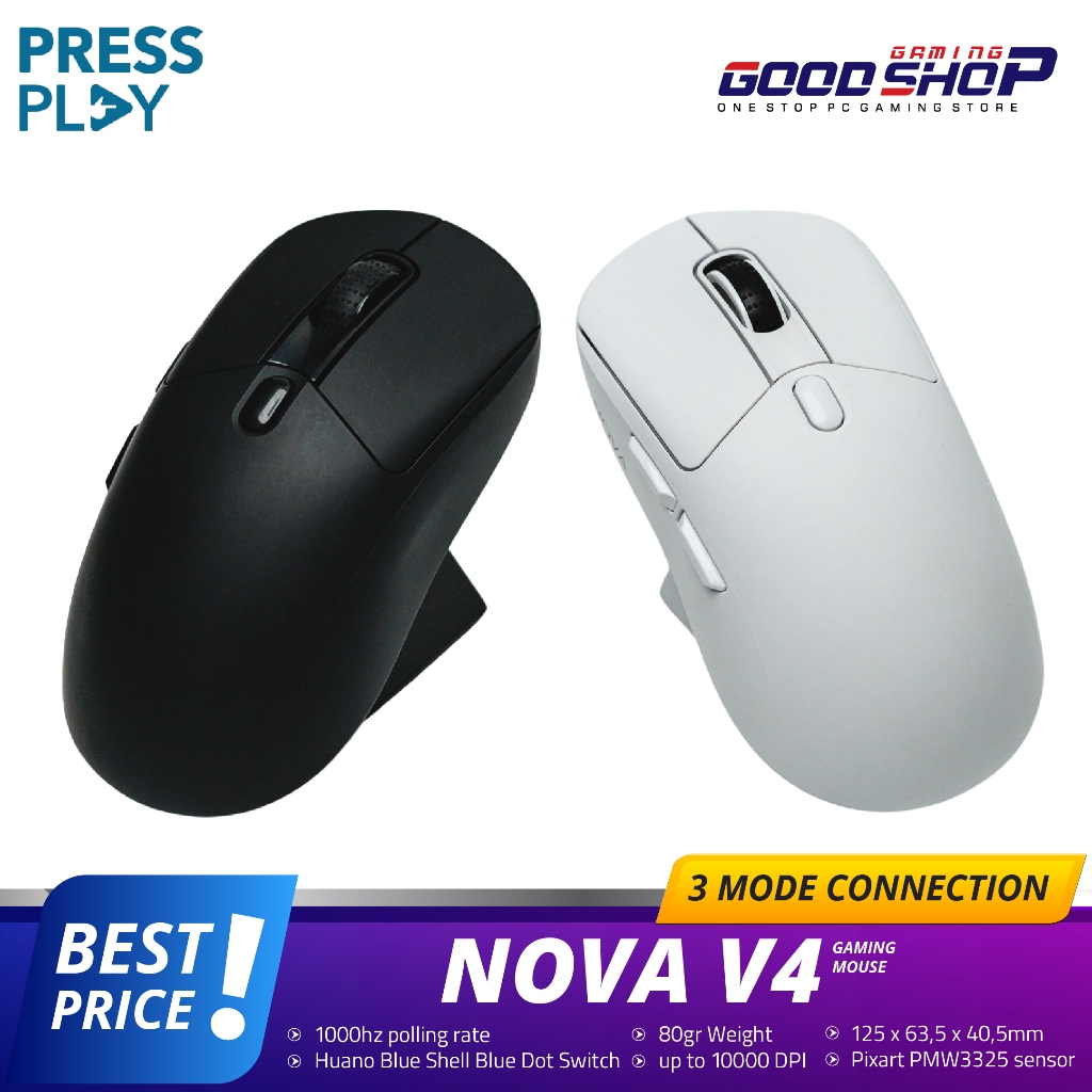 Jual Press Play NOVA V4 Lightweight Wireless Gaming Mouse | Shopee