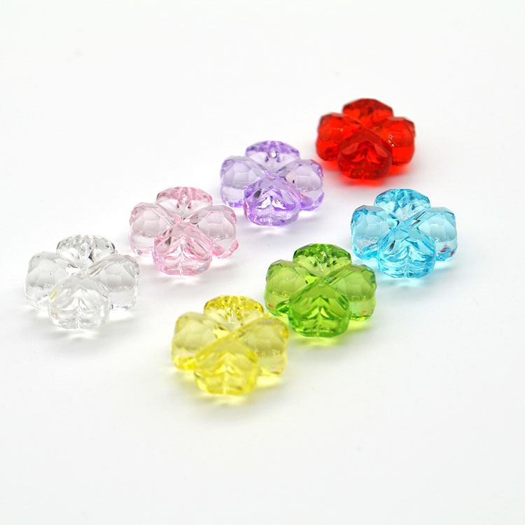 Jual 100pcs Manik -manik akrilik transparan Sanzhu pemotongan permukaan ...
