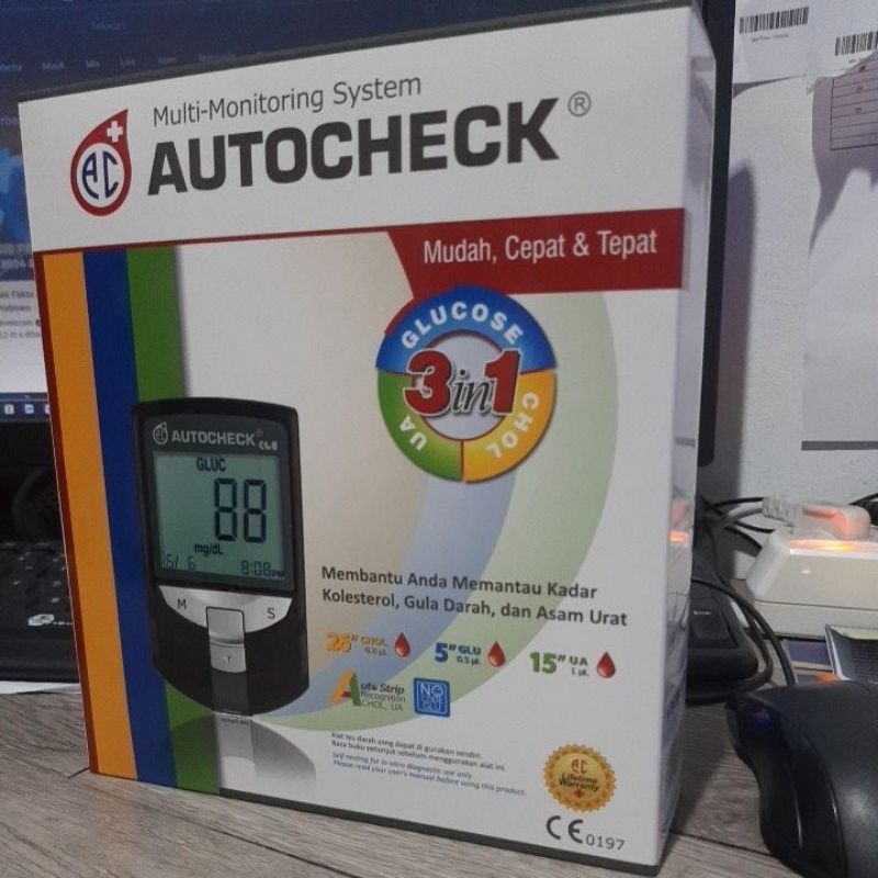 Jual Alat Cek Kolestrol Autocheck Gcu 3 In 1 Alat Cek Gula Darah Asam Urat Dan Kolestrol 7679