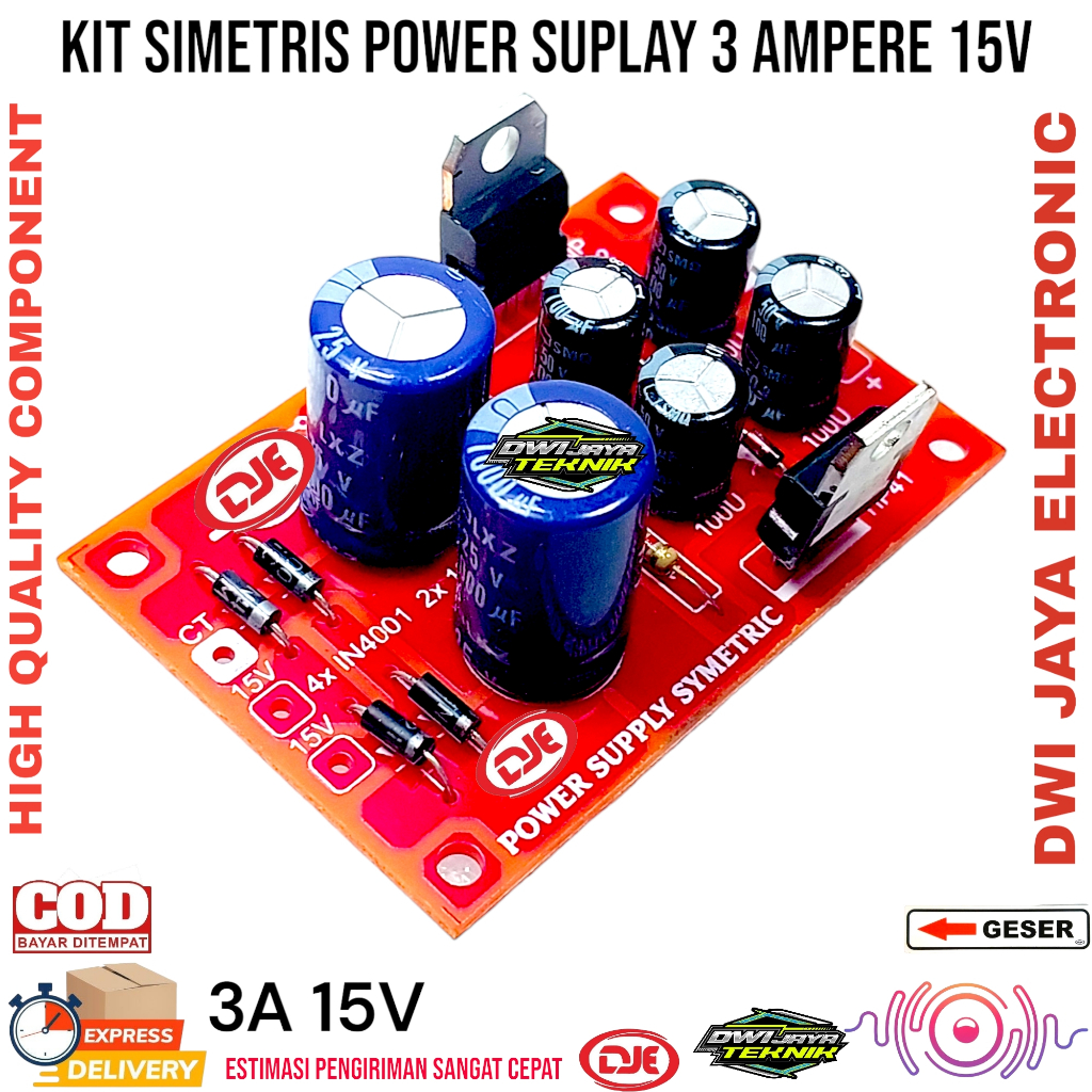 Jual KIT JAL SIMETRIS POWER SUPPLY 3A 15V Symetris 3 A 15VOLT | Shopee