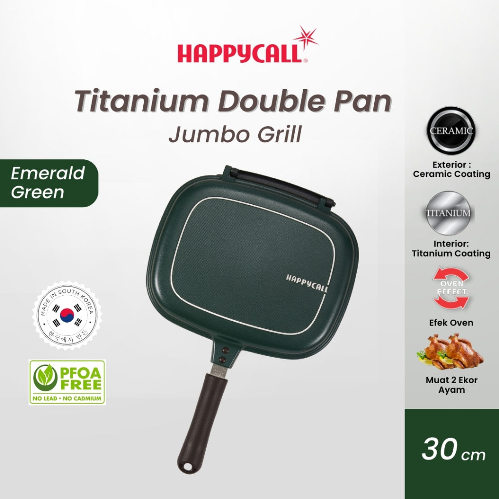 Jual Happycall Titanium Double Pan Jumbo Grill Emerald Green Shopee