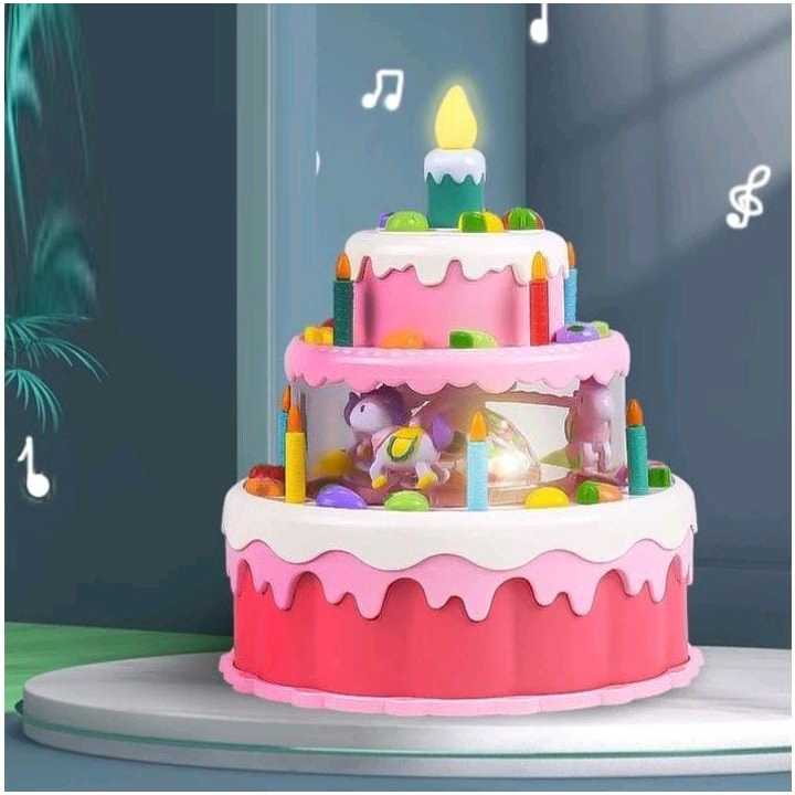 Jual ELECTRIC ROTARY CAKE Mainan Kue Ulang Tahun Birthday Cake mainan ...