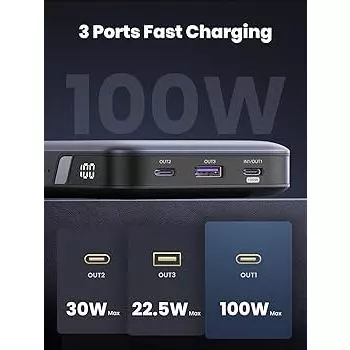 UGREEN Power Bank Laptop Macbook Notebook iPad 20.000mAh PD Fast Charging 100W 25188