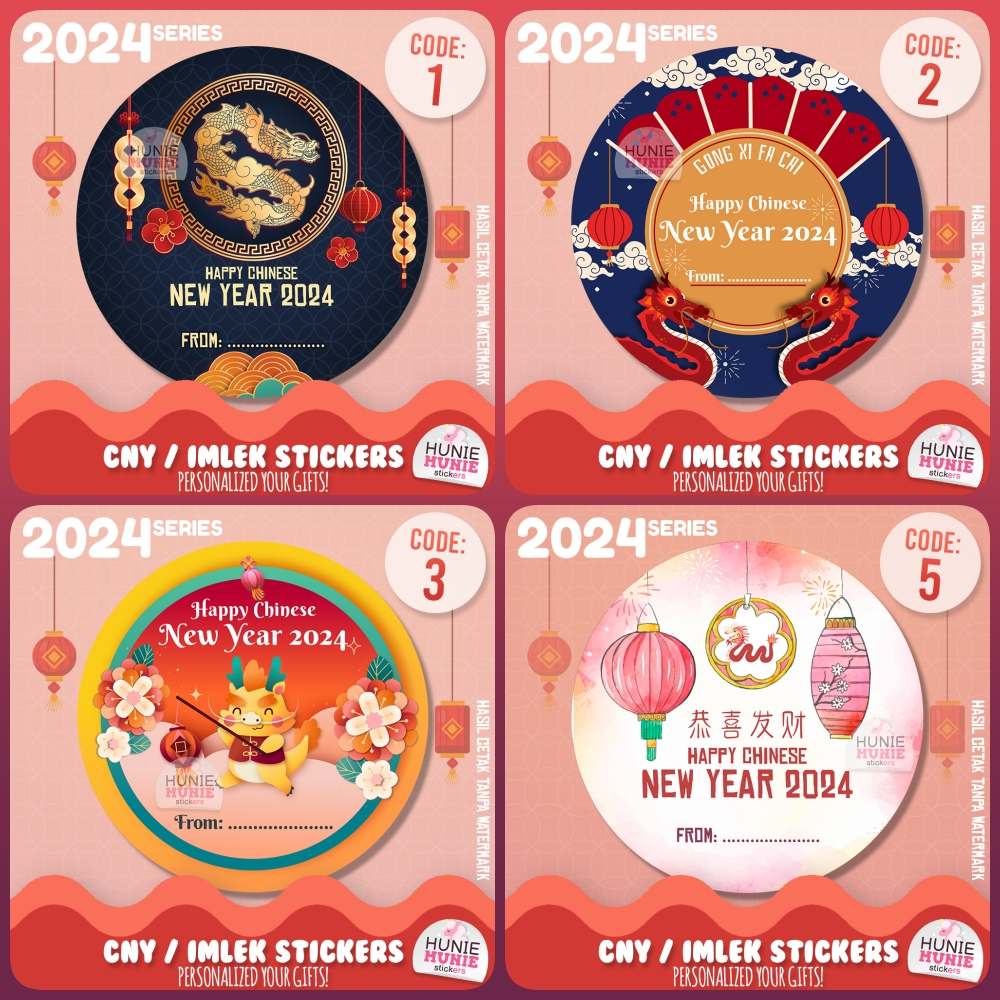 Jual Sticker Imlek Chinese New Year 2024 - Tahun Naga (20pcs/set ...