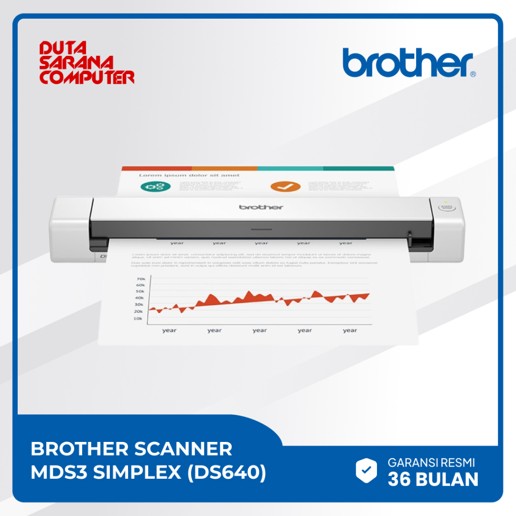 Jual BROTHER DS-640 Compact Mobile Document Scanner Portable ID Scan ...