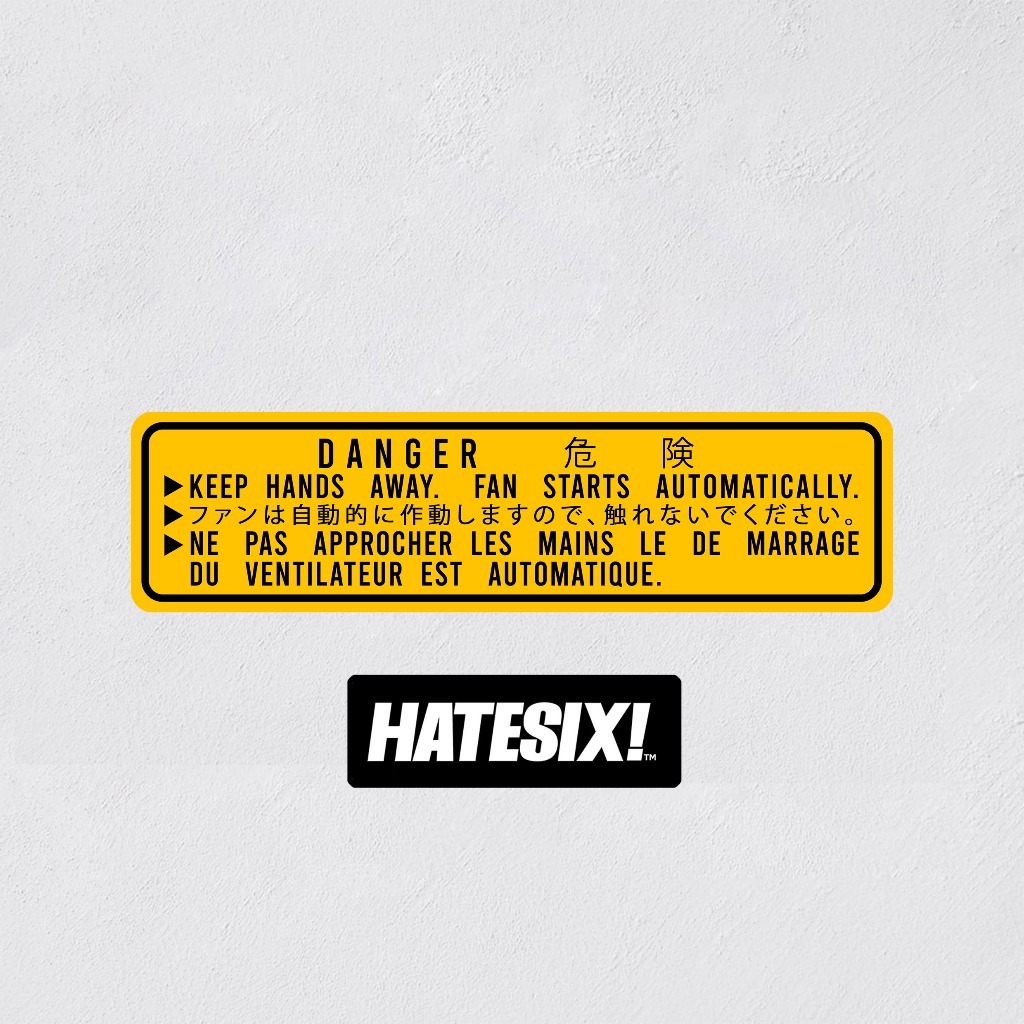 Jual Sticker Decal Danger Fan Automatically Hatesix | Shopee Indonesia