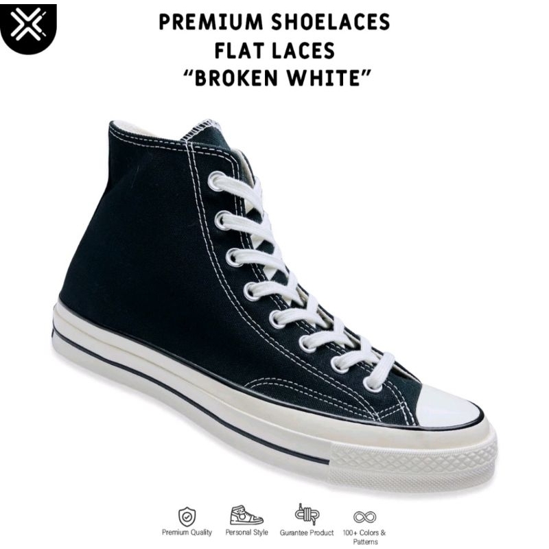 Jual TALI SEPATU CONVERSE 70S BROKEN WHITE (FLAT LACES) PREMIUM SHOELACES Shopee Indonesia