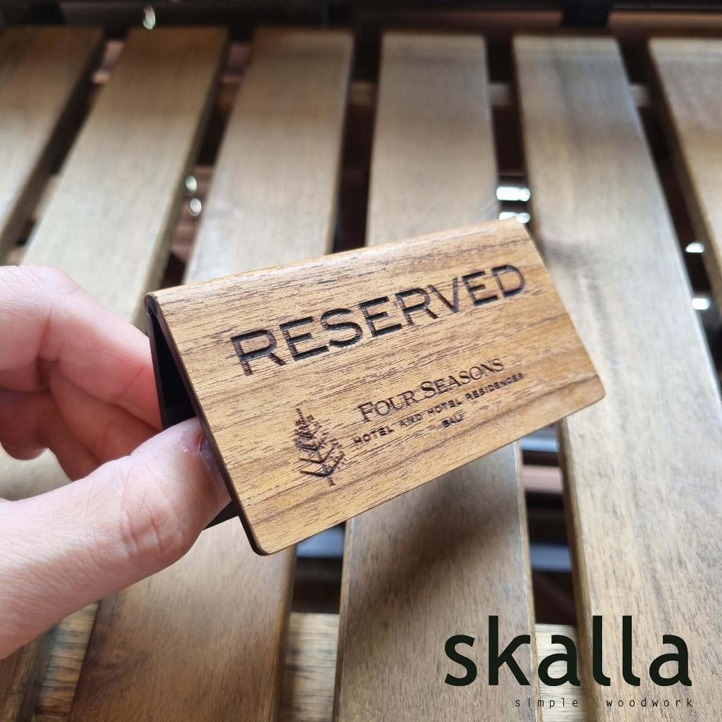 Jual Reserved sign kayu table number nomor meja cafe resto hotel ...
