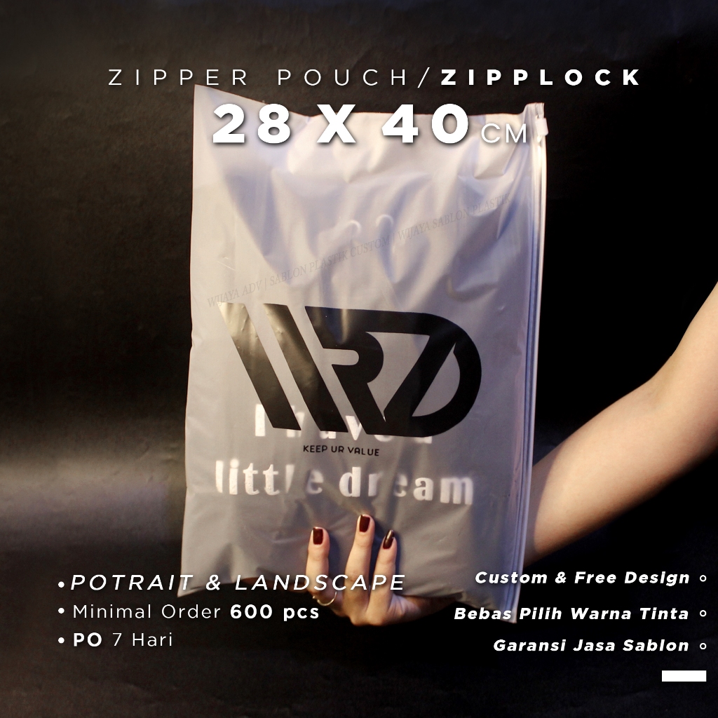 Jual SABLON ZIPPERLOCK 40X28 CUSTOME POUCH LANSCAPE FREE DESIGN DOFF ...