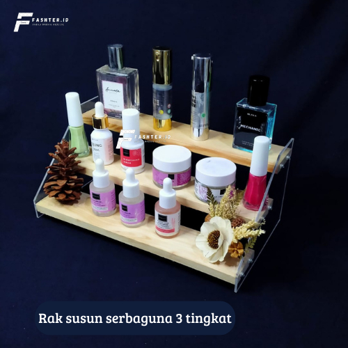 Jual Rak Akrilik Tingkat Rak Cosmetic Organizer Rak Parfum Rak