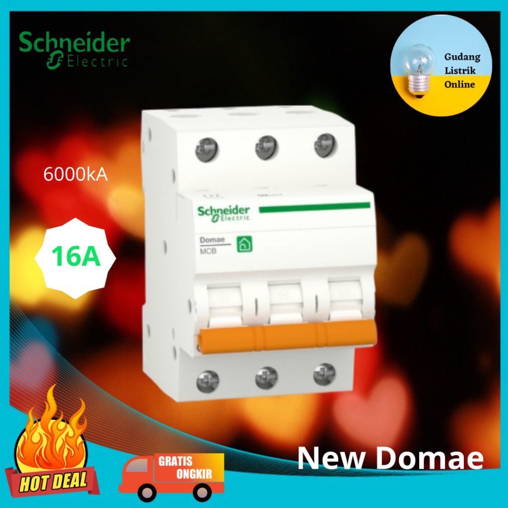 Jual Mcb Schneider New Domae 3 Phase 16a 25a 32a 40a Shopee Indonesia